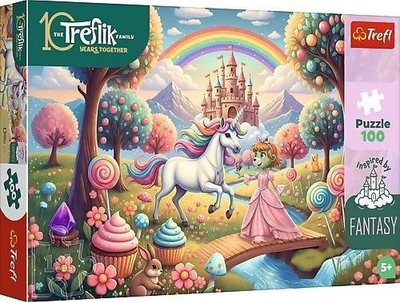 Puzzle Trefl Jednorożec w Słodyczolandii, 100 pjesë, mbi 5 vjeç