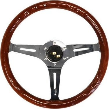 Timon portov Steering Wheel 380MM Wood Style, 380mm, stil druri, kafe