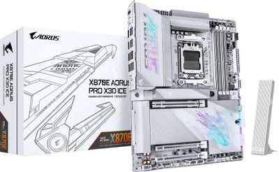 Pllakë amë Gigabyte X870E Aorus Pro X3D ICE, DDR5, PCIe 5.0, e bardhë