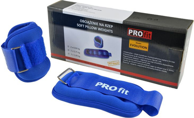Pesha për kyçe duresh dhe kambësh Profit Evolution, set 2x1.5kg, neopren, blu