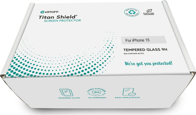 Mburojë ekrani eSTUFF Titan Shield Infinite, xham i fortë 9H, paketim BULK 50 copë, transparente