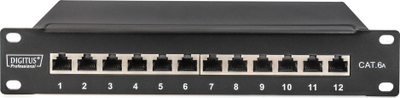 Patch panel Digitus DN-91612S-EA, 10\" 1U, 12x RJ45 Cat 6A, i zi