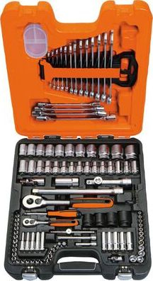 Set veglash Bahco S108, 108 pjesë, kuti plastike, portokalli