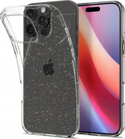 Kapak telefoni Spigen Liquid Crystal Glitter për iPhone 16 Pro, Crystal Quartz, transparent