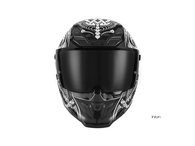 Helmetë integrale NOX Exklusiv Goliath Maori, ECE 22.06, vizor dielli, e zezë mat dhe e bardhë