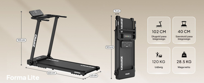 Tapis elektrike Zipro Forma Lite, lidhje Bluetooth, e zezë