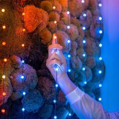 Drita dekorative Twinkly Candies Pearls, 100 LED RGB, USB C, tel i gjelbër