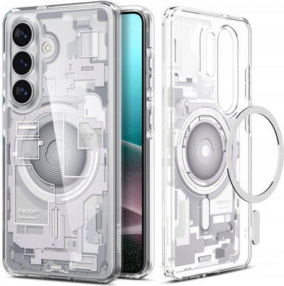 Mbulesë telefoni Spigen Ultra Hybrid Mag Zero One për Samsung Galaxy S26 Plus, MagSafe, transparente e bardhë