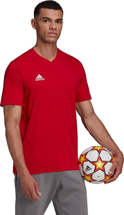 Bluzë sportive adidas Entrada 22 Tee M HC0451, pambuk, e kuqe