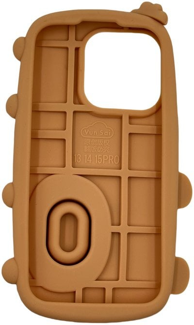 Kllëf telefoni 3D Teddy Bear me stand, për iPhone 16 Pro, transparent