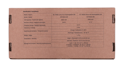 Bateri rikarikueshme Green Cell 50GC18650NMC26, qelizë 18650 Li Ion, cilindrike, rozë