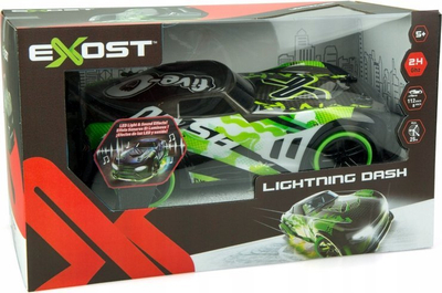 Makinë lodër me pult Exost Lighting Dash, shkallë 1:14, për garë, e zezë me jeshile