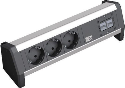 Zgjatues tavoline Bachmann Desk 1, 3 presa AC, 2 porta RJ45, i zi