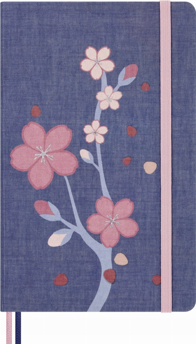 Fletore Moleskine Sakura Limited Edition, A5, kapak i fortë, faqe pa vija, blu
