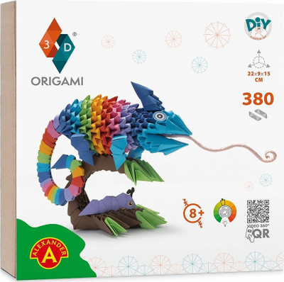 Set origami Board Games Chameleon, skulpturë 3D, pa ngjitës, shumëngjyrësh