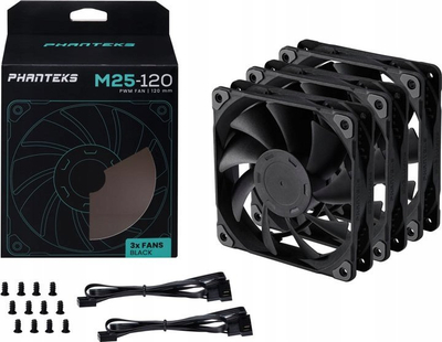 Ventilator kase Phanteks M25 120mm, PWM 2000RPM, set 3 copë, i zi