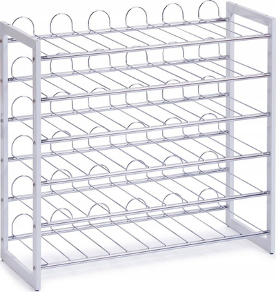 Mbajtës shishesh Zeller Metal Bottle Rack, 6 shishe, metal, i bardhë