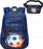 Set çantë shpine dhe çantë beli për kalamaj, me motiv futbolli, 0.5 kg, blu e errët