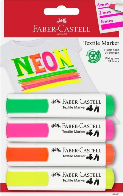 Markerë Faber-Castell, 4 copë, shumëngjyrësh
