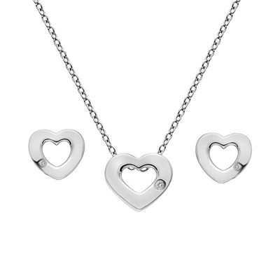Hot Diamonds Amulets Heart Сет од Обетки и Ѓердан