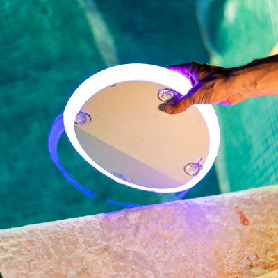 Lampë pishine Newgarden Papaya, LED solare RGBW, IP68, e bardhë