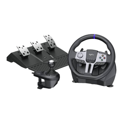 Timoni gaming PXN V9 Gen2, me pedale dhe shifter, 270° 900°, i zi