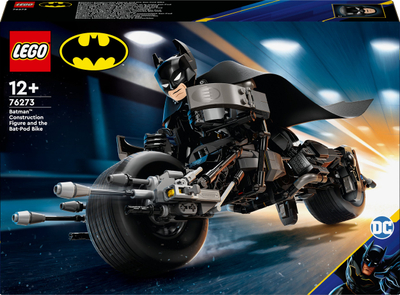 Lodër me lego ndërtimi LEGO DC Batman 76273, 713 copa, figurë dhe Batcycle, shumëngjyrësh