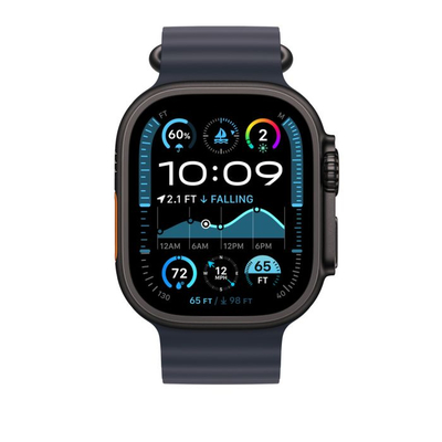 Apple Watch 49mm Band, Navy Ocean Band Extension, Black Titanium Finish