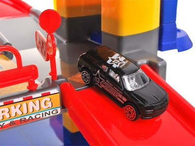 Garazh lodër Super Garage Playset, me shumë kate, me 6 makina, shumëngjyrësh