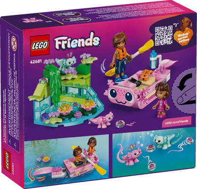 Lodër ndërtimi LEGO Friends Axolotl Boat for Adventures 42681, set me varkë, shumëngjyrëshe