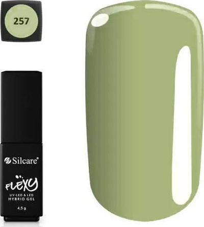 Хибриден гел лак Silcare Flexy Slay 257, 4.5 g, мека зелена