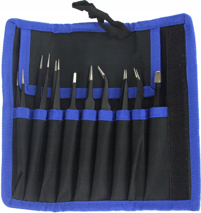 Set pincash të holla metalike ESD MAR POL M66799, 9 copë, të zeza