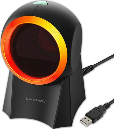 Lexues barkodi Qoltec Desktop, 1D dhe 2D, USB, i zi