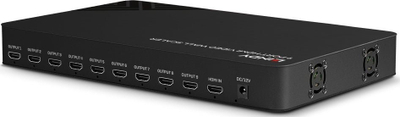 Skaler video wall HDMI Lindy 9 porta, hyrje 4K, dalje Full HD, ngjyrë e zezë