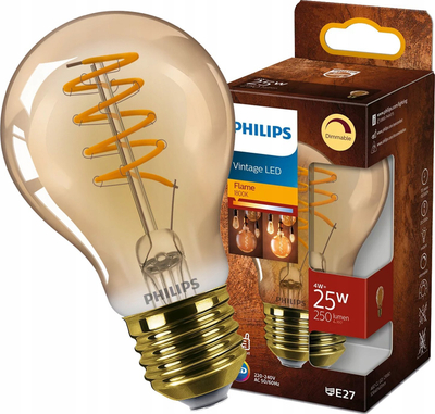 Llambë dekorative LED Philips Vintage Classic A60, 4W 250 lm, E27, dritë e ngrohtë