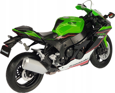 Model motori i vogël Welly Kawasaki Ninja ZX-10R 2020, shkalla 1:12, die-cast, jeshile me të zezë