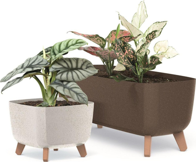 Vazo dekorative Gardenico Gracia Square Eco Wood, 29x29 cm, coffee