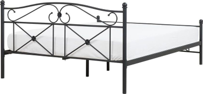 Shtrat metalik Beliani Rodez, 140 x 200 cm, dopio, i zi