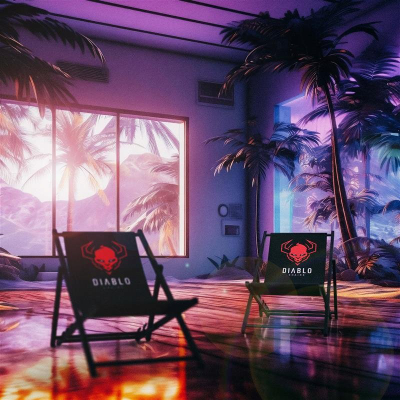 Shezllon DIABLO CHAIRS Sunbed, dru ahu, palosës, i zi