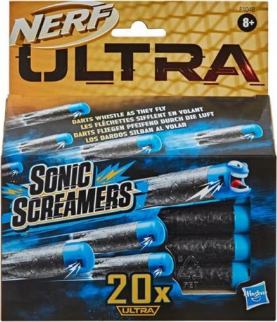 Shigjeta lodër Nerf Ultra Sonic Screamers, 20 copë, për blaster Nerf Ultra, të zeza me blu