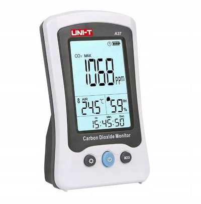 Matës CO2 UNI-T A37, 400-5000ppm, lagështi 0-99%, i bardhë