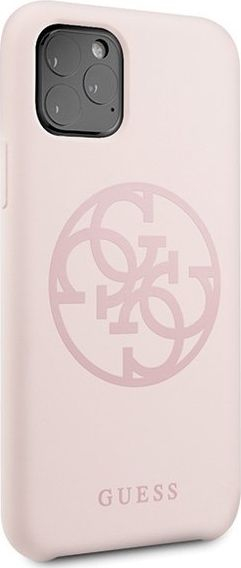 Mbulesë telefoni Guess Silicone 4G për iPhone 11 Pro Max, hard cover, rozë e çelët