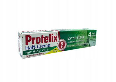 Krem ngjitës për proteza Protefix me Aloe Vera, 47g, mban fort, pa shije