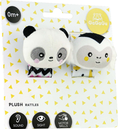Rrip lodër pelushi TM Toys Gagagu, set grishkash me majmun edhe panda, 0m+