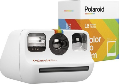 Set kamerë instant Polaroid Go Everything Box, e vogël, me ekspozim të dyfishtë, e bardhë