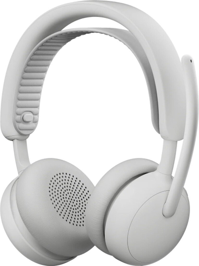 Kufje wireless Logitech Zone Wireless 2 ES, me mikrofon AI, ANC, të bardha