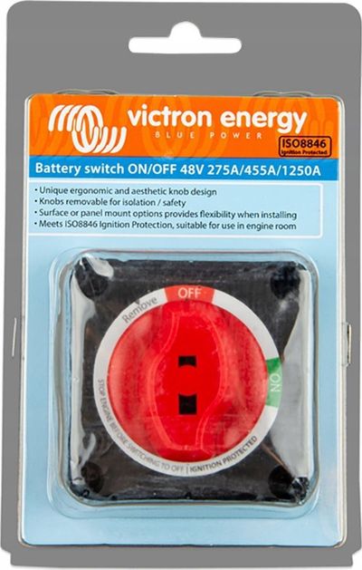Прекинувач за батерија Victron Energy Battery Switch ON/OFF 275A, 48V, црвен