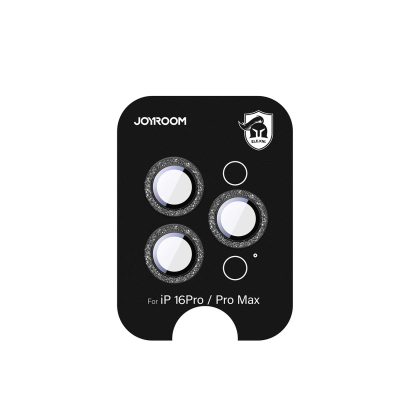 Mbrojtës kamere Joyroom JR-MSF0303 për iPhone 16 Pro/Pro Max, xham 9H, i zi