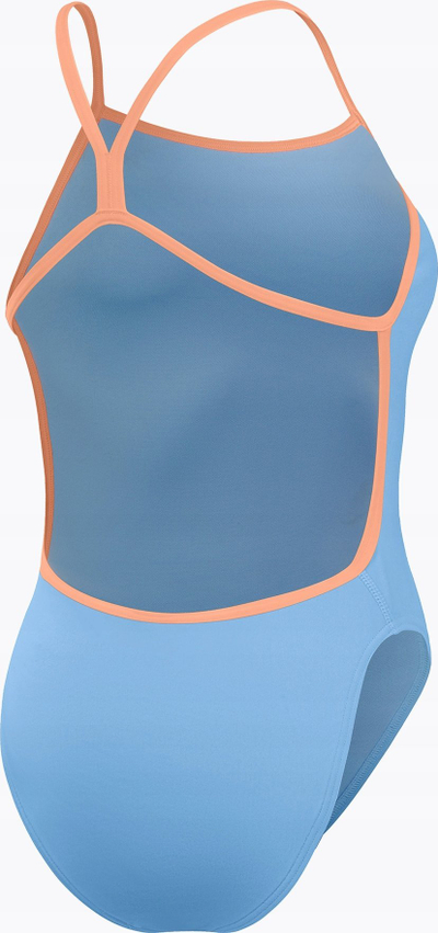 Kostum banje njëpjesësh për goca Speedo Vback, që s’e ha klori, me rripa të hollë, blu