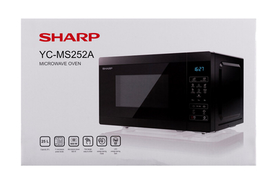 Furrë me mikrovalë Sharp YC-MS252AE-B, 25L, 900W, e zezë